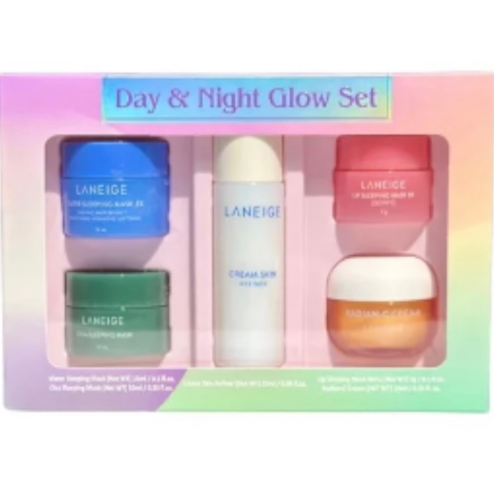 BNIB Laneige Day and Night Glow Set 5 piece Skincare Set